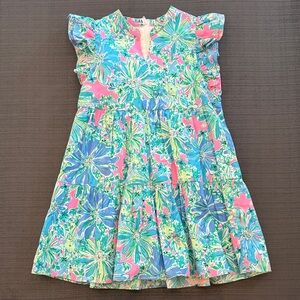 Lilly Pulitzer Kids Floral Dress in Pink and Blue
